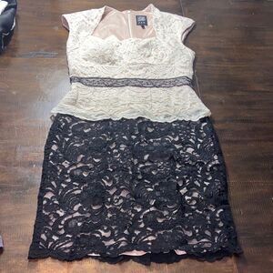 Jax Black and Cream Lace Mini Dress size 8